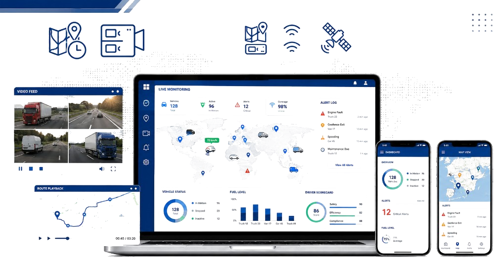 DriveTrace telematics cloud platform on web and mobile